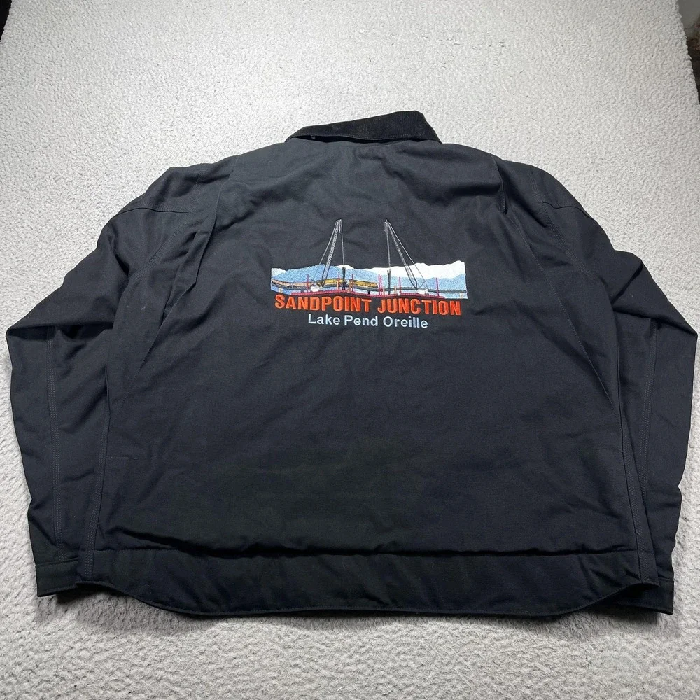 Carhartt Jacket Mens 2XL Black Blanket Lined Ames Detroit Bomber Workwear Logo
